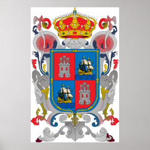 Wappen von Campeche Mexico Offizielles Symbol Poster
