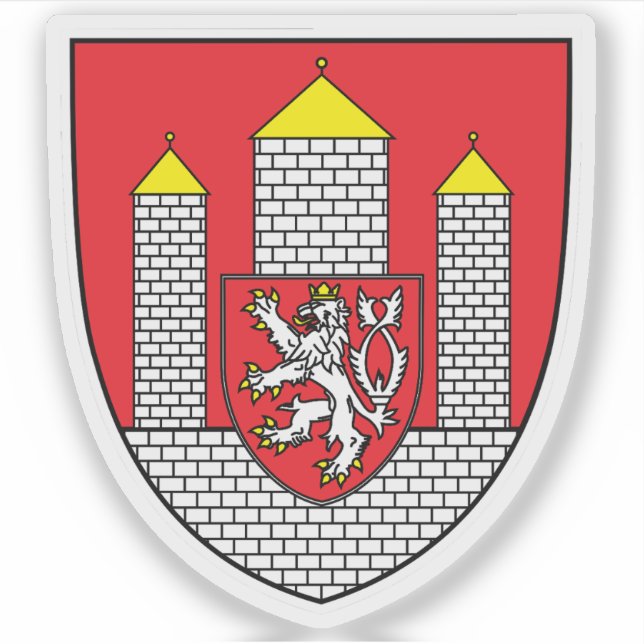 Wappen von České Budějovice, Tschechische Republik Aufkleber (Vorderseite)