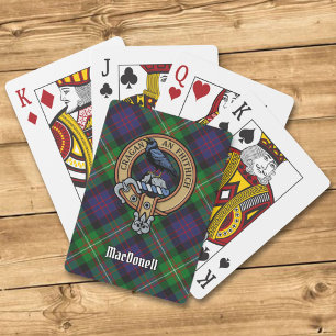 Wappen von Clan MacDonell of Glengarry über Tartan Spielkarten