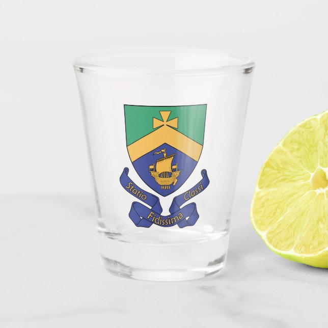 Wappen von Cobh (Landkreis Cork), Irland Schnapsglas (Vorderseite)