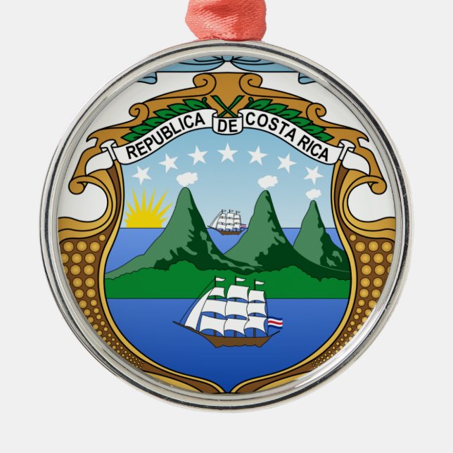 Wappen von Costa Rica - Escudode Costa Rica Ornament Aus Metall (Vorne)