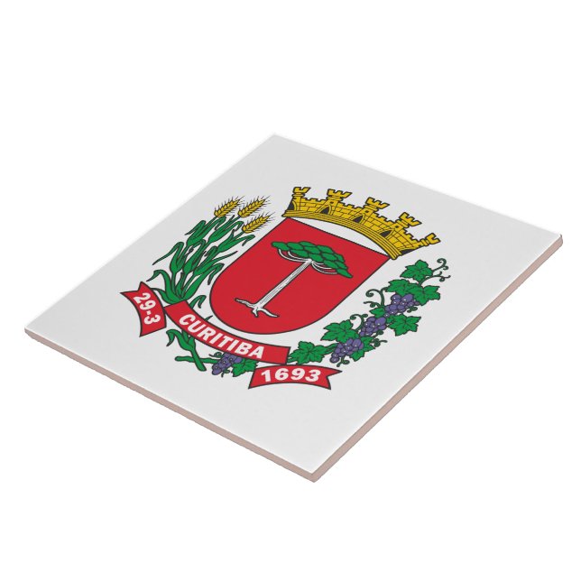 Wappen von Curitiba, Brasilien Fliese (Seite)