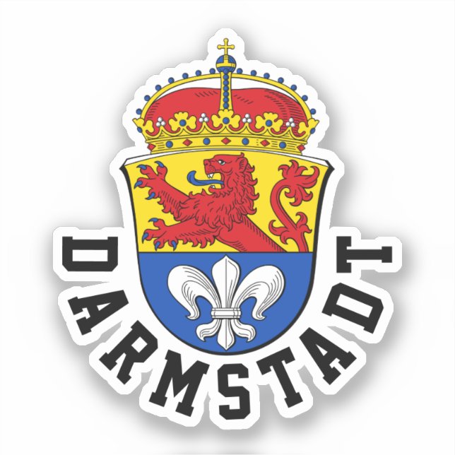 Wappen von Darmstadt, Deutschland Aufkleber (Vorderseite)