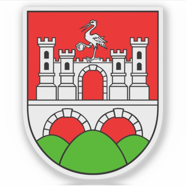 Wappen von Daruvar, Kroatien Aufkleber (Vorderseite)