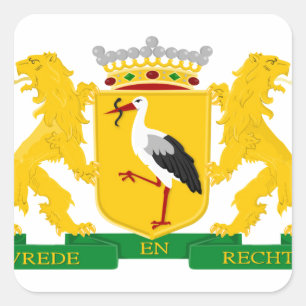 Wappen von Den Haag Quadratischer Aufkleber