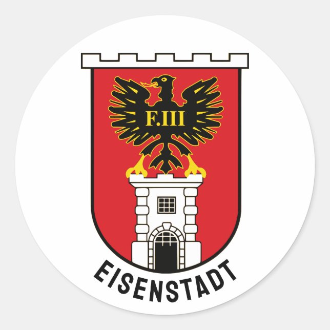 Wappen von Eisenstadt - ÖSTERREICH Runder Aufkleber (Vorderseite)