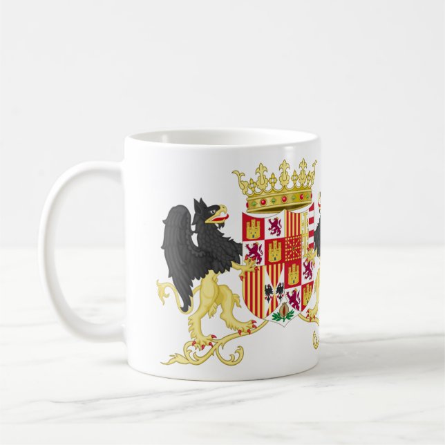 Wappen von Ferdinand II von Aragon mit Unterlage Kaffeetasse (Links)