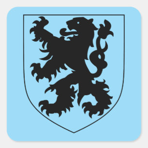 Wappen von Flandern Quadratischer Aufkleber