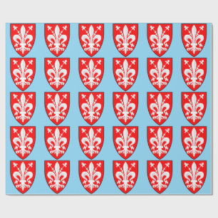 Wappen von Florenz Rote Florentiner Lilie Geschenkpapier