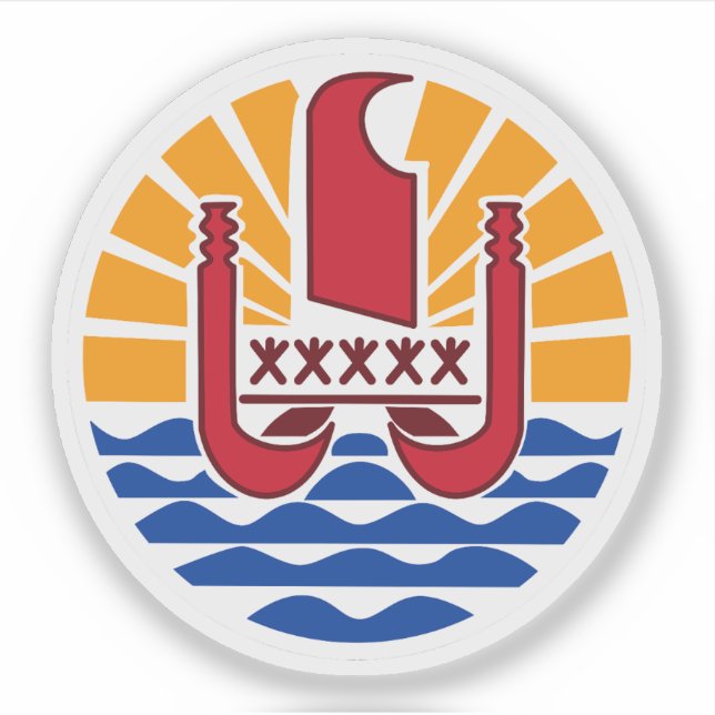 Wappen von Französisch-Polynesien Aufkleber (Vorderseite)