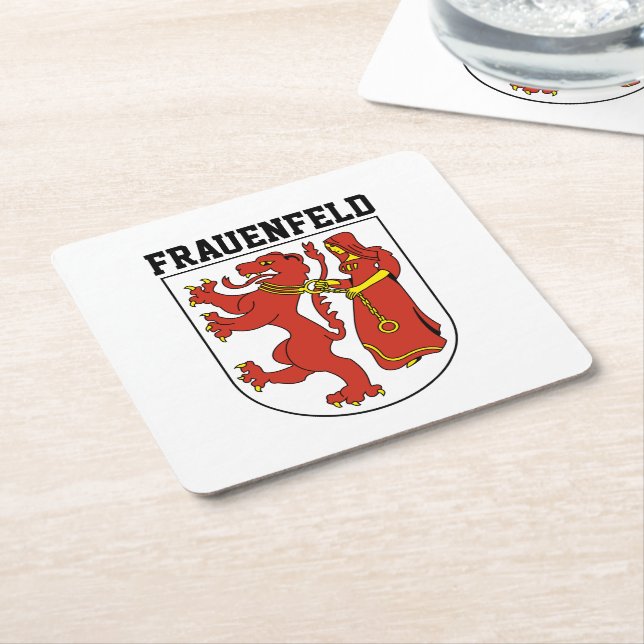 Wappen von Frauenfeld, Schweiz Rechteckiger Pappuntersetzer (angewinkelt)