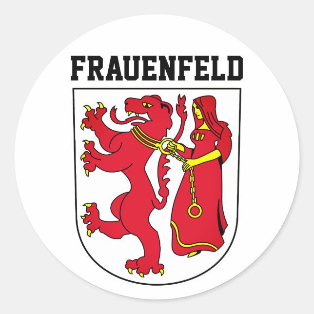 Wappen von Frauenfeld, Schweiz Runder Aufkleber (Vorderseite)