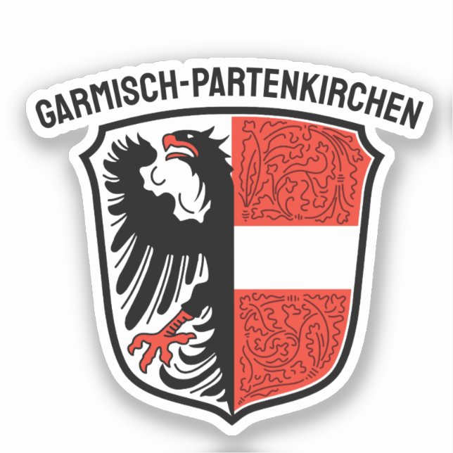 Wappen von Garmisch-Partenkirchen, Deutschland Aufkleber (Vorderseite)