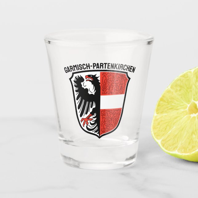 Wappen von Garmisch-Partenkirchen, Deutschland Schnapsglas (Vorderseite)