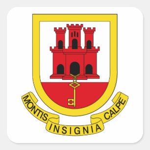 Wappen von Gibraltar Quadratischer Aufkleber
