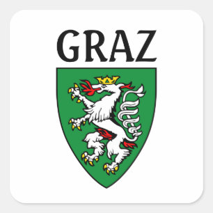 Wappen von Graz - ÖSTERREICH Quadratischer Aufkleber
