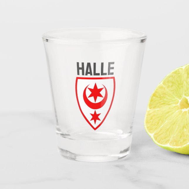 Wappen von Halle (Saale), Deutschland Schnapsglas (Vorderseite)