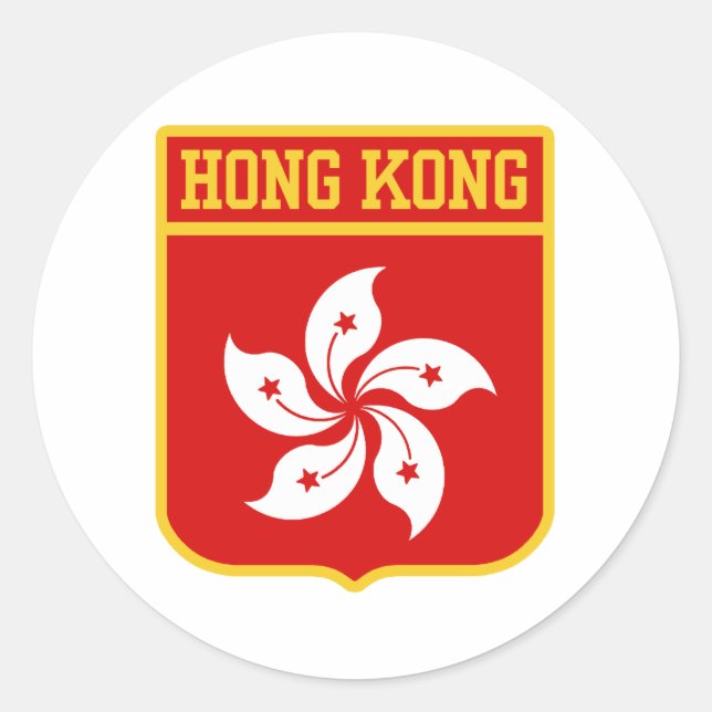Wappen von Hongkong Runder Aufkleber (Vorderseite)