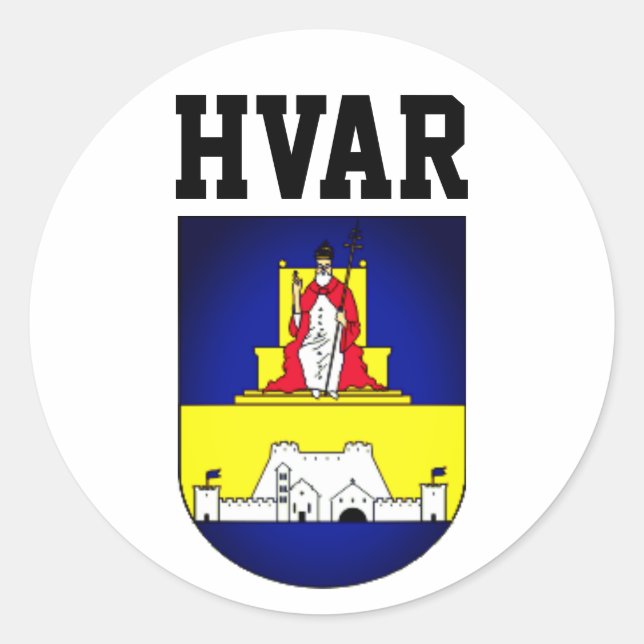 Wappen von Hvar - Kroatien Runder Aufkleber (Vorderseite)