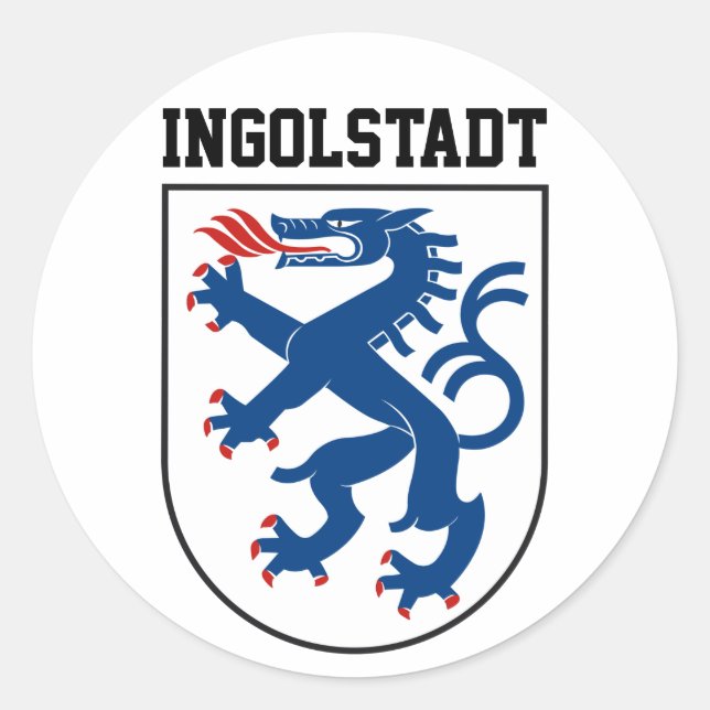 Wappen von Ingolstadt, Bayern - DEUTSCHLAND Runder Aufkleber (Vorderseite)