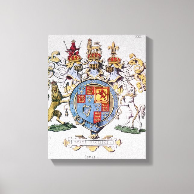 Wappen von König James I. von England Leinwanddruck (Vorderseite)