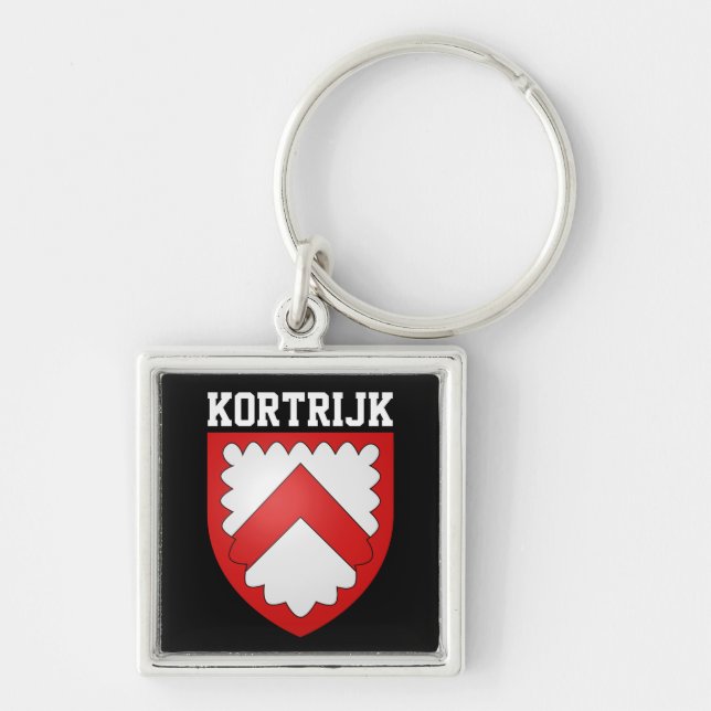 Wappen von Kortrijk, Belgien Schlüsselanhänger (Vorne)