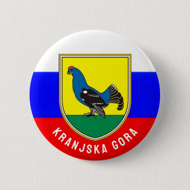 Wappen von Kranjska Gora, Slowenien Button (Vorderseite)