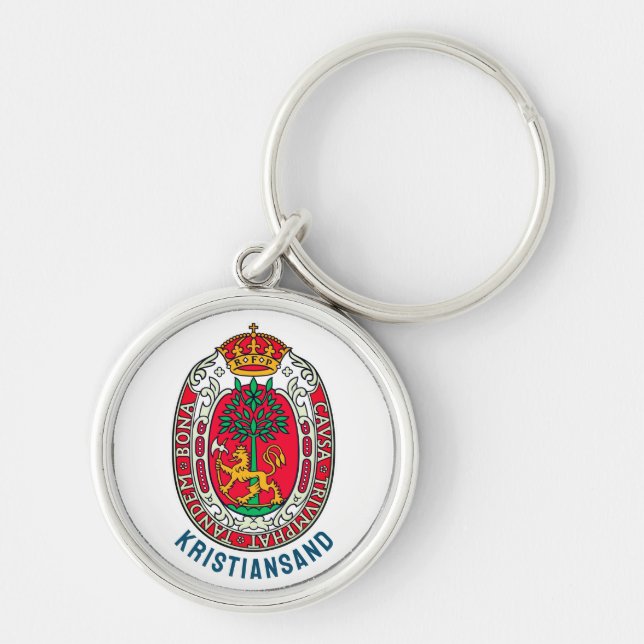 Wappen von Kristiansand, NORWEGEN Schlüsselanhänger (Vorne)