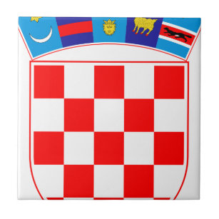 Wappen von Kroatien, kroatisches Emblem, Hrvatska Fliese