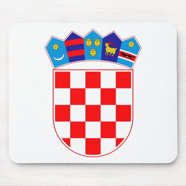 Wappen von Kroatien, kroatisches Emblem, Hrvatska Mousepad (Vorne)