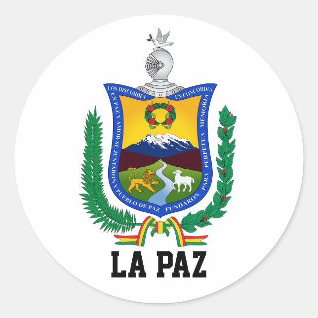 Wappen von La Paz, Bolivien Runder Aufkleber (Vorderseite)