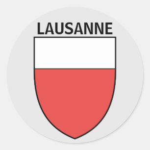 Wappen von Lausanne, SCHWEIZ  Runder Aufkleber