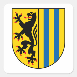Wappen von Leipzig, Deutschland Quadratischer Aufkleber