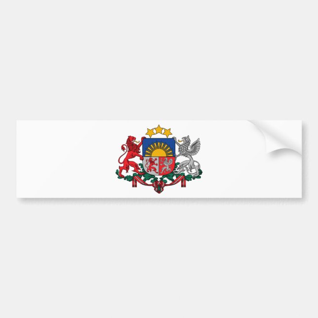 Wappen von Lettland - Latvijas ģerbonis Autoaufkleber (Vorne)