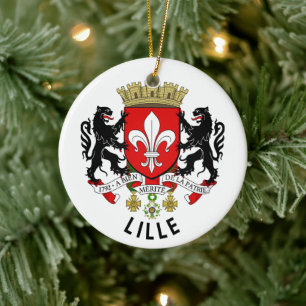 Wappen von Lille, Frankreich Keramik Ornament