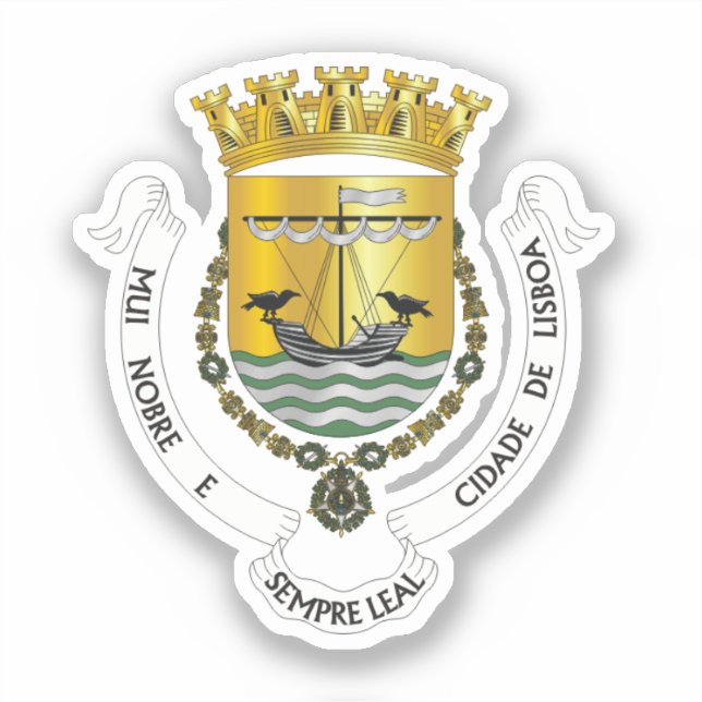Wappen von Lissabon, Portugal Aufkleber (Vorderseite)