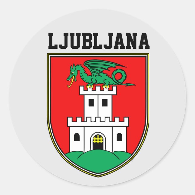 Wappen von Ljubljana - SLOWENIEN Runder Aufkleber (Vorderseite)