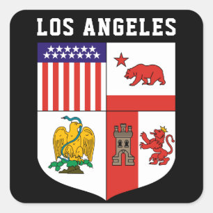 Wappen von Los Angeles Quadratischer Aufkleber