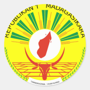 Wappen von Madagaskar Runder Aufkleber