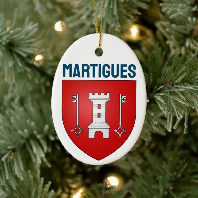 Wappen von Martigues, Frankreich Keramik Ornament (Baum)