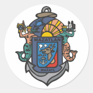 Wappen von Mazatlán, Sinaloa (MX) Runder Aufkleber