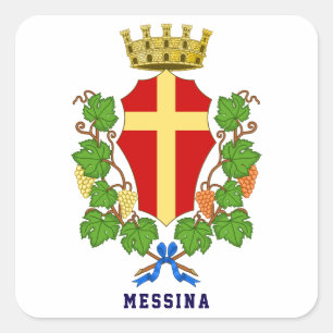 Wappen von Messina, Sizilien Quadratischer Aufkleber