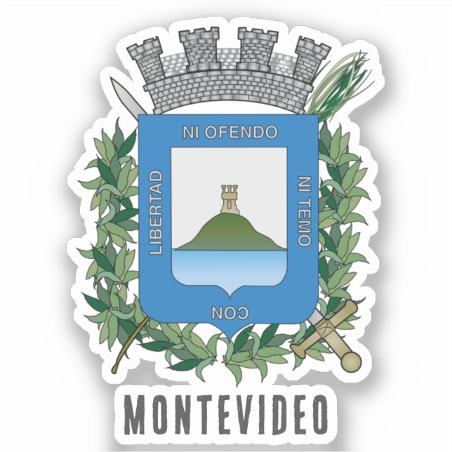 Wappen von Montevideo, Uruguay Aufkleber (Vorderseite)