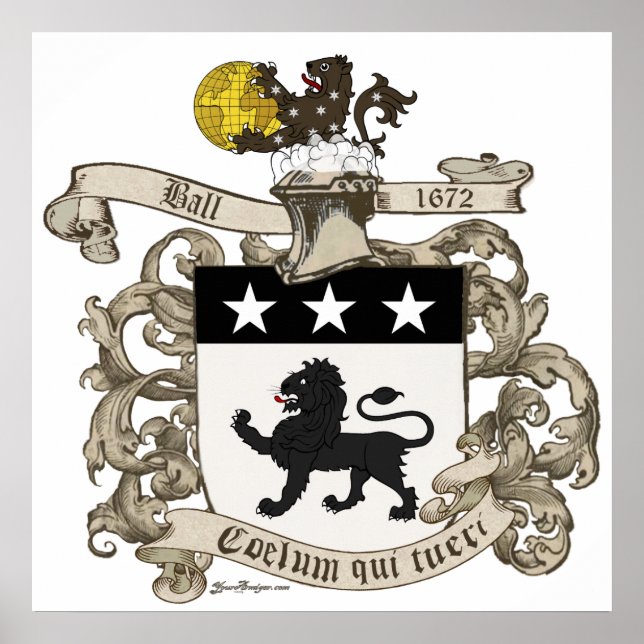 Wappen von Oberst William Ball von Virginia Poster (Vorne)