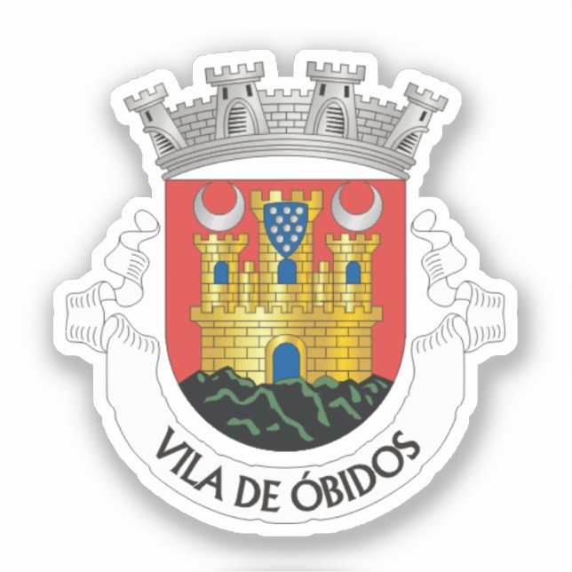 Wappen von Óbidos, Portugal Aufkleber (Vorderseite)