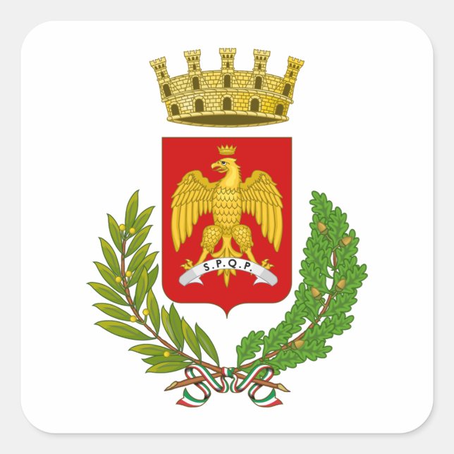 Wappen von Palermo - Stadt, Sizilien Quadratischer Aufkleber (Vorderseite)