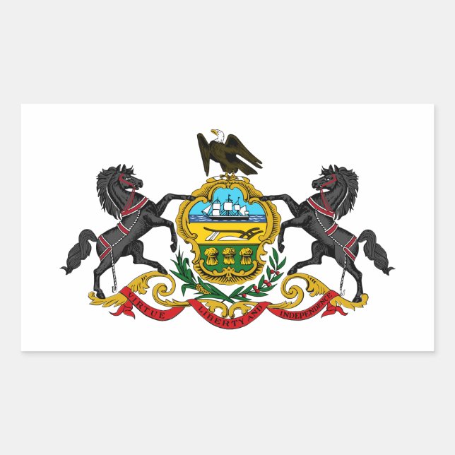 Wappen von Pennsylvania Rechteckiger Aufkleber (Vorderseite)