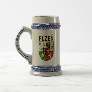 Wappen von Pilsen, Tschechische Republik Bierglas