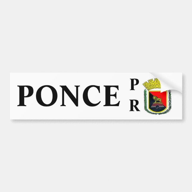 Wappen von Ponce, Puerto Rico Autoaufkleber (Vorne)