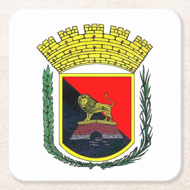 Wappen von Ponce, Puerto Rico Rechteckiger Pappuntersetzer (Vorderseite)